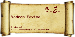 Vedres Edvina névjegykártya